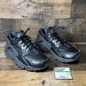 Nike Air Huarache Run Women's Running Shoes Size 7 Triple Black 634835-012